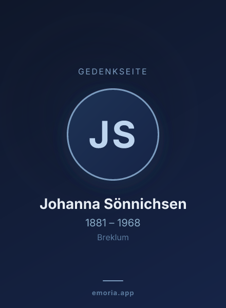 Gedenkportrait von Johanna Sönnichsen