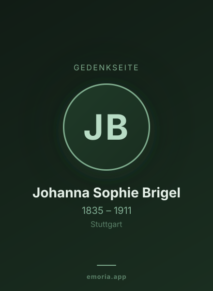 Gedenkportrait von Johanna Sophie Brigel