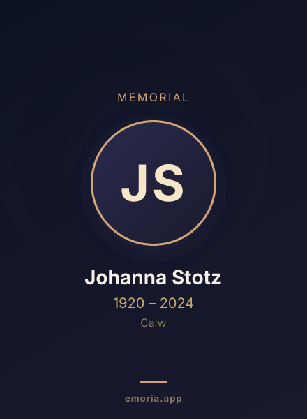 Memorial portrait of Johanna Stotz