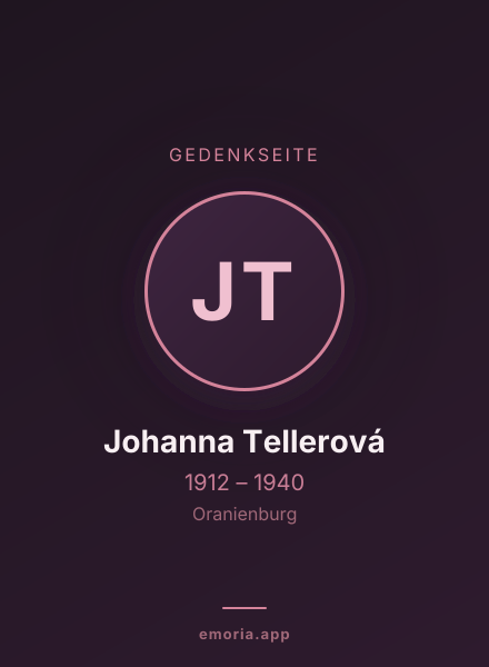 Gedenkportrait von Johanna Tellerová