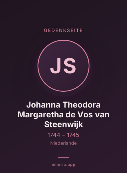 Gedenkportrait von Johanna Theodora Margaretha de Vos van Steenwijk
