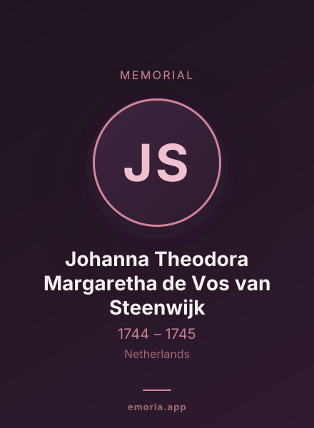 Memorial portrait of Johanna Theodora Margaretha de Vos van Steenwijk