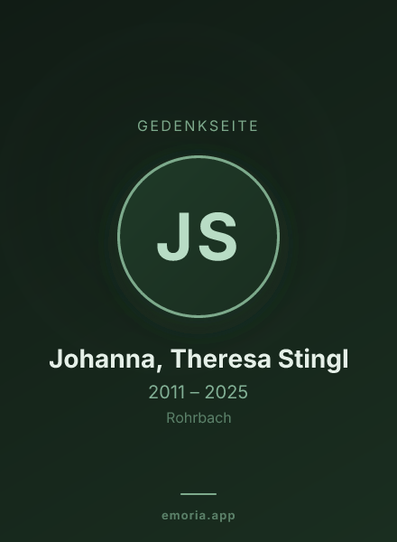 Gedenkportrait von Johanna, Theresa Stingl