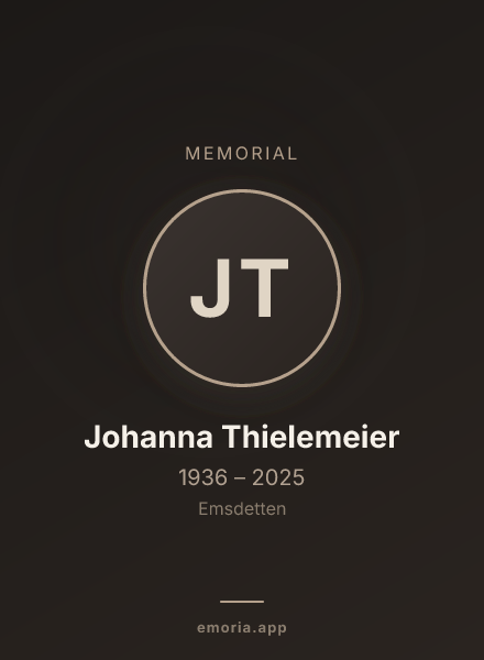 Memorial portrait of Johanna Thielemeier