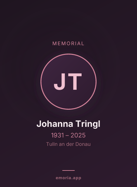 Memorial portrait of Johanna Tringl