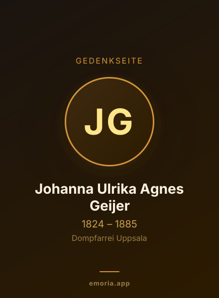Gedenkportrait von Johanna Ulrika Agnes Geijer