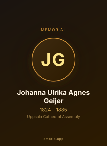 Memorial portrait of Johanna Ulrika Agnes Geijer