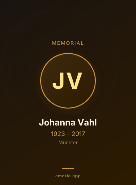 Memorial portrait of Johanna Vahl