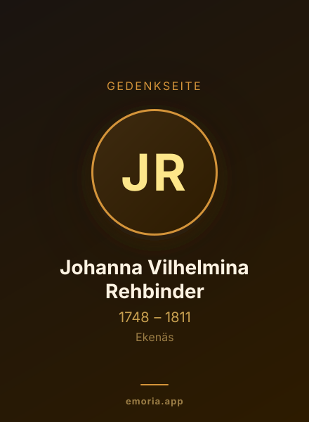 Gedenkportrait von Johanna Vilhelmina Rehbinder