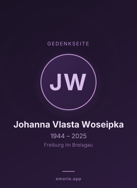 Gedenkportrait von Johanna Vlasta Woseipka