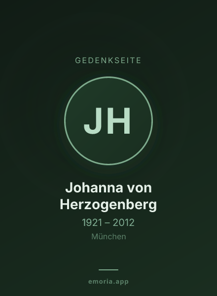 Gedenkportrait von Johanna von Herzogenberg