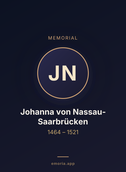 Memorial portrait of Johanna von Nassau-Saarbrücken