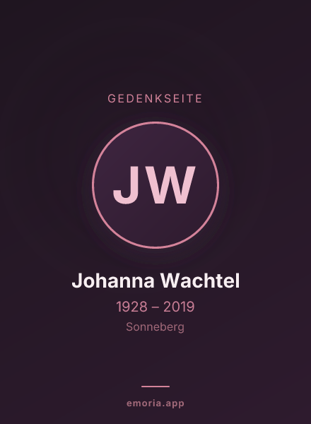 Gedenkportrait von Johanna Wachtel