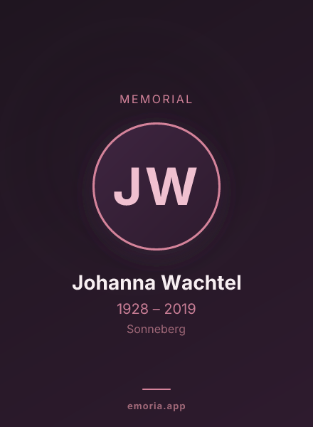 Memorial portrait of Johanna Wachtel