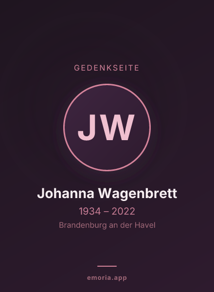 Gedenkportrait von Johanna Wagenbrett