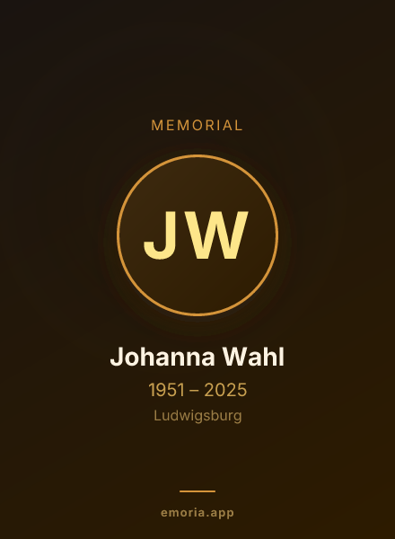 Memorial portrait of Johanna Wahl