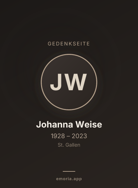 Gedenkportrait von Johanna Weise