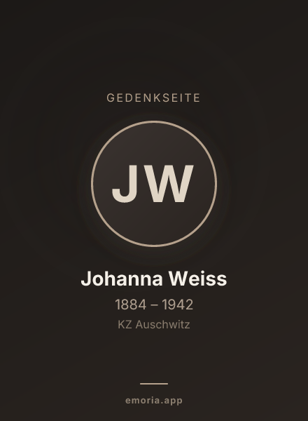 Gedenkportrait von Johanna Weiss