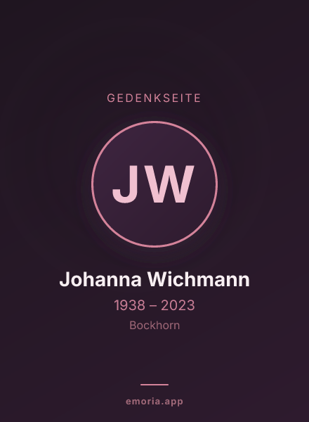 Gedenkportrait von Johanna Wichmann
