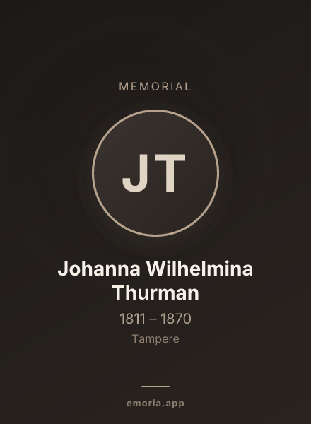 Memorial portrait of Johanna Wilhelmina Thurman