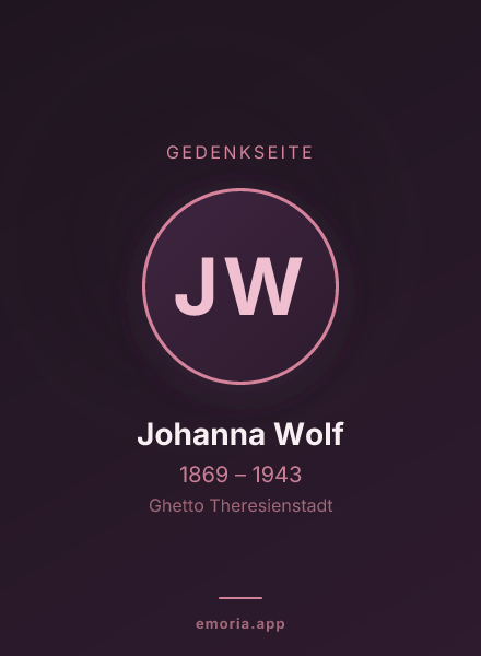 Gedenkportrait von Johanna Wolf