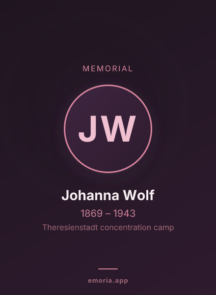 Memorial portrait of Johanna Wolf