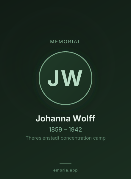 Memorial portrait of Johanna Wolff