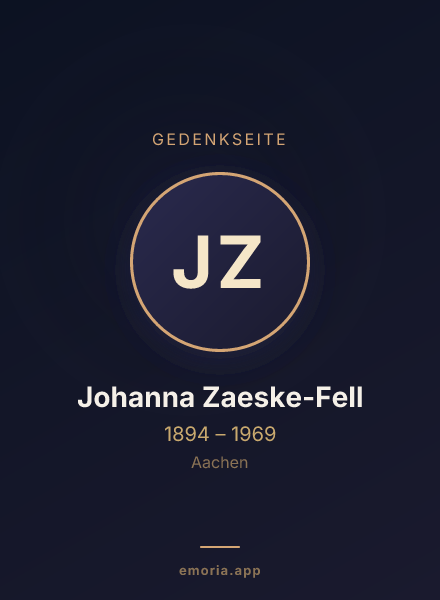 Gedenkportrait von Johanna Zaeske-Fell