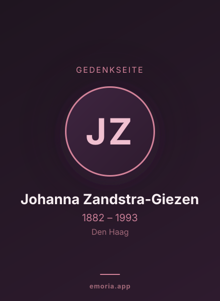 Gedenkportrait von Johanna Zandstra-Giezen
