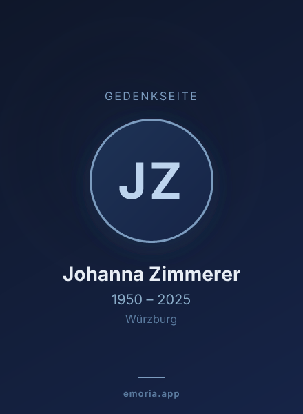 Gedenkportrait von Johanna Zimmerer