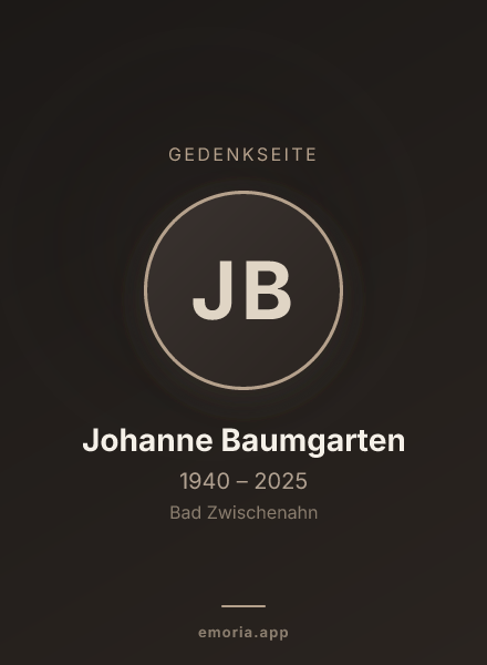 Gedenkportrait von Johanne Baumgarten