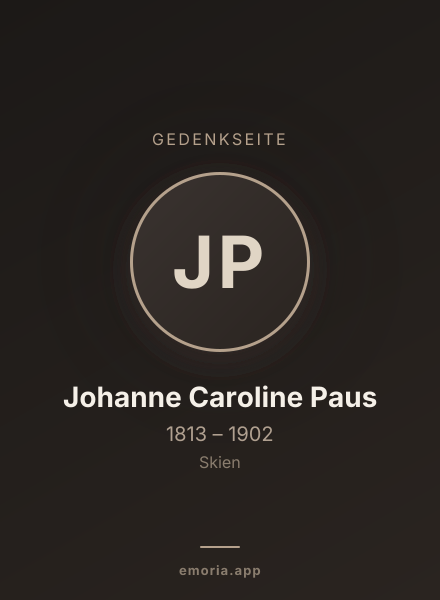 Gedenkportrait von Johanne Caroline Paus