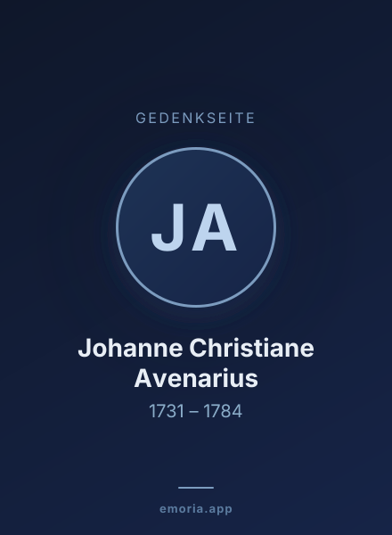 Gedenkportrait von Johanne Christiane Avenarius
