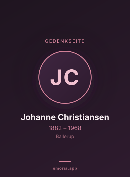 Gedenkportrait von Johanne Christiansen
