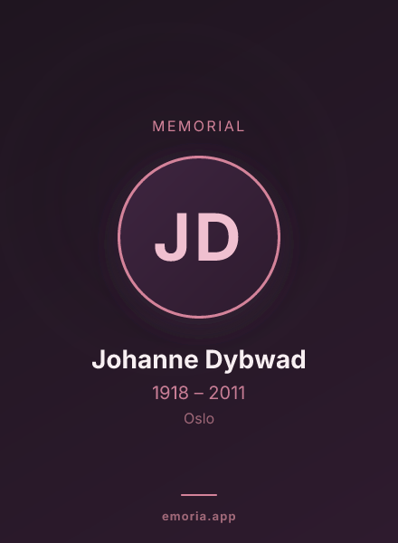 Memorial portrait of Johanne Dybwad