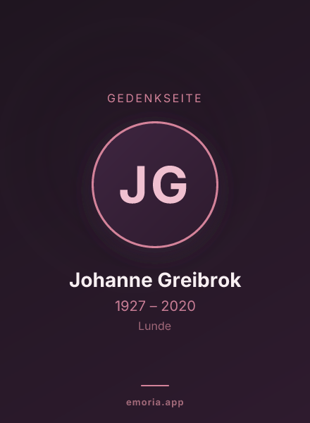 Gedenkportrait von Johanne Greibrok