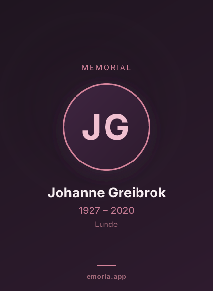 Memorial portrait of Johanne Greibrok