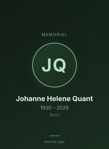 Memorial portrait of Johanne Helene Quant