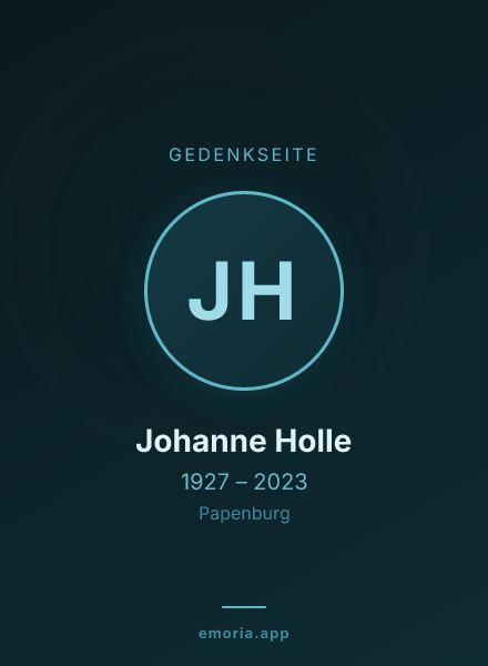 Gedenkportrait von Johanne Holle