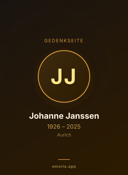 Gedenkportrait von Johanne Janssen