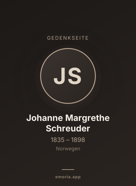 Gedenkportrait von Johanne Margrethe Schreuder