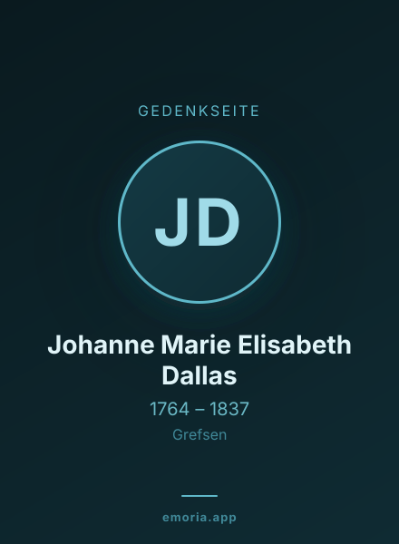 Gedenkportrait von Johanne Marie Elisabeth Dallas