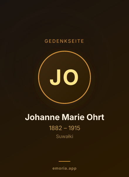Gedenkportrait von Johanne Marie Ohrt