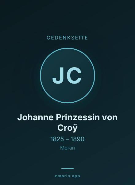 Gedenkportrait von Johanne Prinzessin von Croÿ