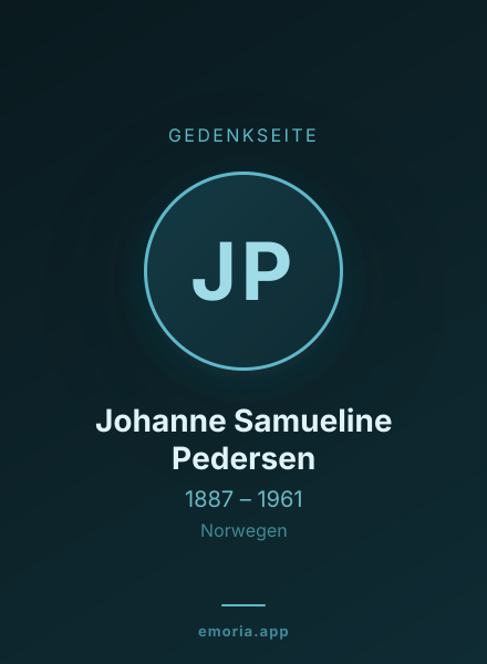 Gedenkportrait von Johanne Samueline Pedersen