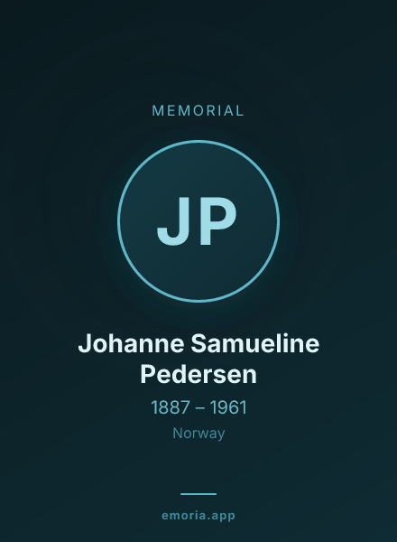 Memorial portrait of Johanne Samueline Pedersen