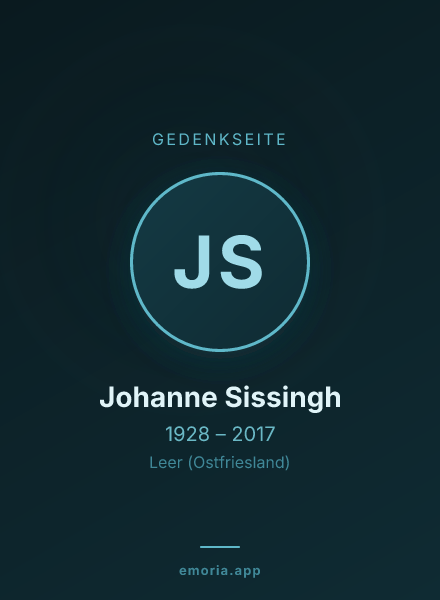 Gedenkportrait von Johanne Sissingh