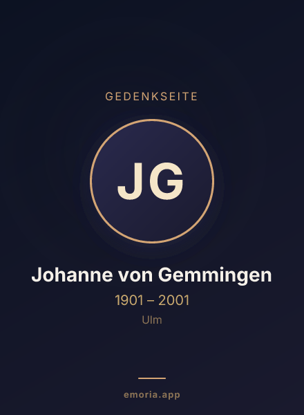Gedenkportrait von Johanne von Gemmingen