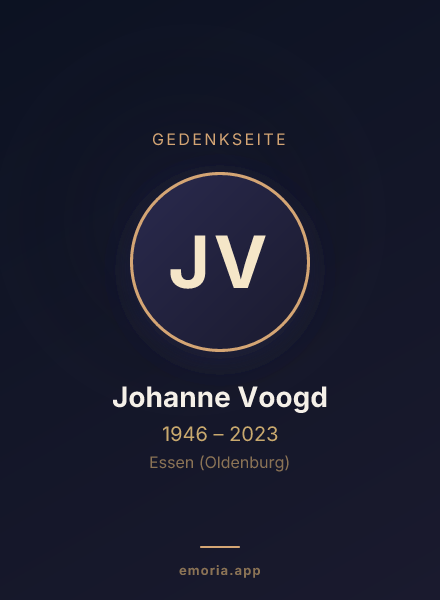 Gedenkportrait von Johanne Voogd