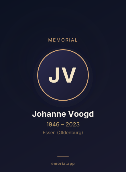 Memorial portrait of Johanne Voogd